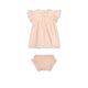 Sunset grid | oranje wit meisjes set strand - muslin