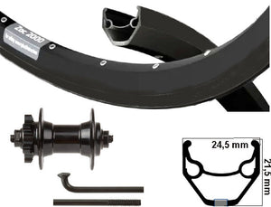 Kgs voorwiel 28inch (622) disc 6-bout uitval velg spaken zwart