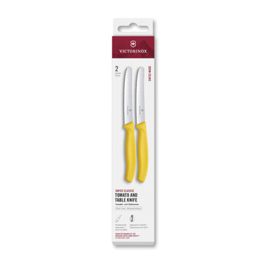 Victorinox tomaat- tafelmes 2 stuks geel kartel