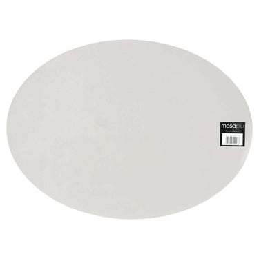 Mesapiu placemat lederlook light grey ovaal 45x33 cm
