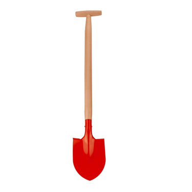 Basic metalen schep met houten steel 77 cm
