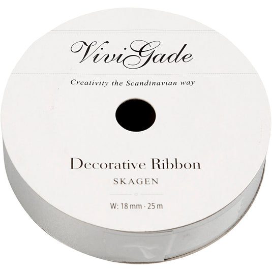 Creativ company cadeaulint, b: 18 mm, matt, zilver, 25 m 1 rol