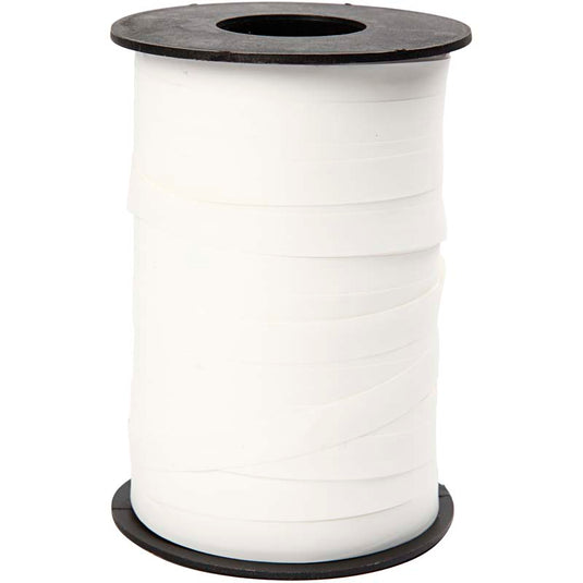 Cadeaulint, b: 10 mm, matt, wit, 250 m 1 rol