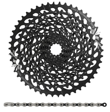 Sram gx eagle xg-1275 cassette + pc gx eagle chain 12-speed wear and tear set