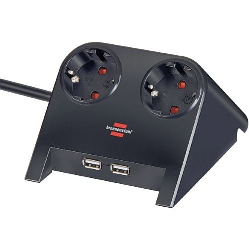 Tafelstekkerdoos brennenstuhl usb charger 1,8m zwart