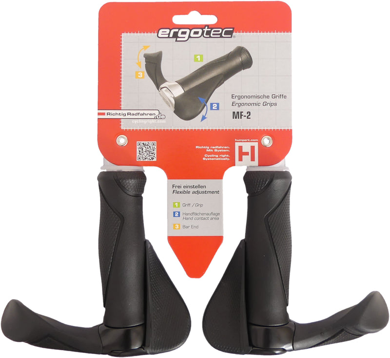 Load image into Gallery viewer, Ergotec handvatpaar mf2 small kraton aluminium 130+130 mm - zwart
