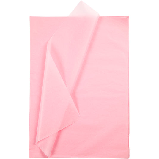Tissuepapier, vel 50x70 cm, 17 gr, lichtroze, 25 vel 1 doos