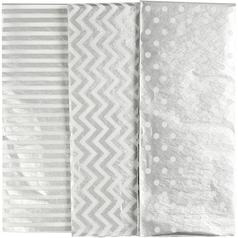 Load image into Gallery viewer, Https: www.cchobby.nl tissuepapier-vel-50x70-cm-17-gr-zilver-6-vel-1-doos-200893
