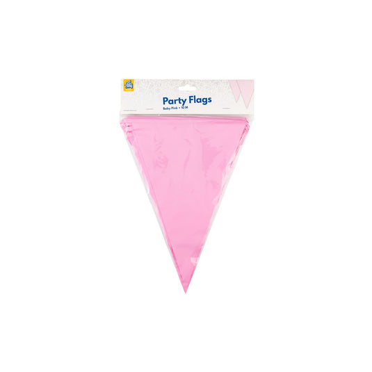Paperdreams party vlag - baby roze 10 meter pe polyetheen