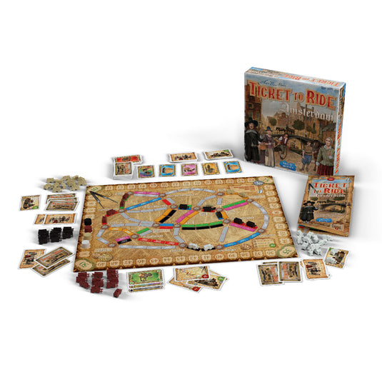 Days of wonder ticket to ride amsterdam – nederlandstalig bordspel voor 2 tot 4 spelers - snel strategisch gezelschapsspel vanaf 8 jaar