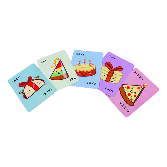 Geronimo games blue orange kaartspel taco hat cake gift pizza