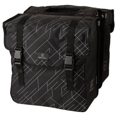 Fastrider dex dubbele fietstas - 36 liter - zwart grijs - gerecyceld en waterafstotend polyester