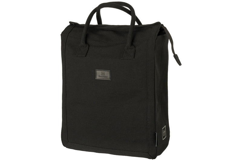 Load image into Gallery viewer, Fastrider classic - enkele fietstas - boodschappentas - 20l - waterafstotend waxed canvas - click en go systeem - reflecterend - zwart
