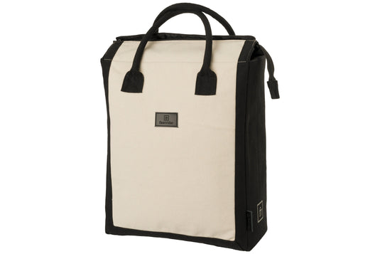 Fastrider classic - fietstas - boodschappentas - 20l - beige - waterafstotend waxed canvas - click en go systeem - reflecterende details