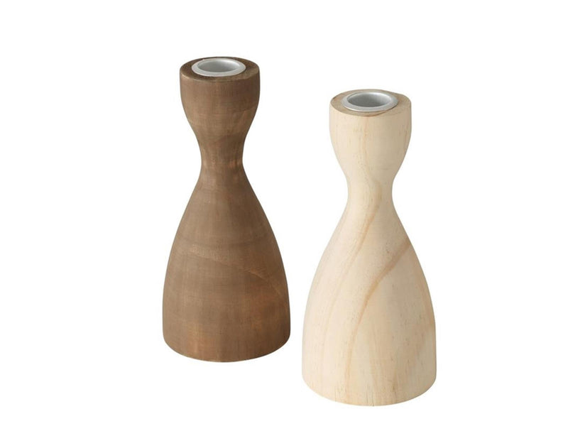 Load image into Gallery viewer, Boltze home kandelaar hout h17cm naturel bruin
