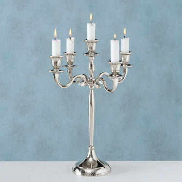 Boltze home kandelaar victoria zilver 27x38cm