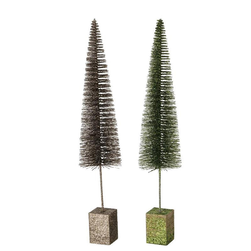 Load image into Gallery viewer, Boltze home kerstboom tarvo glitter h50cm dia11cm bruin groen
