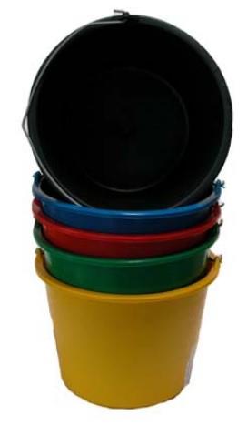 Bouwemmer 12ltr zwart