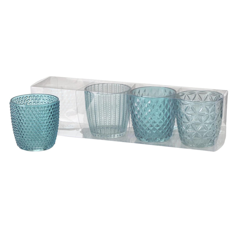Load image into Gallery viewer, Boltze home theelichthouder set a 4st ø7xh7cm blauw
