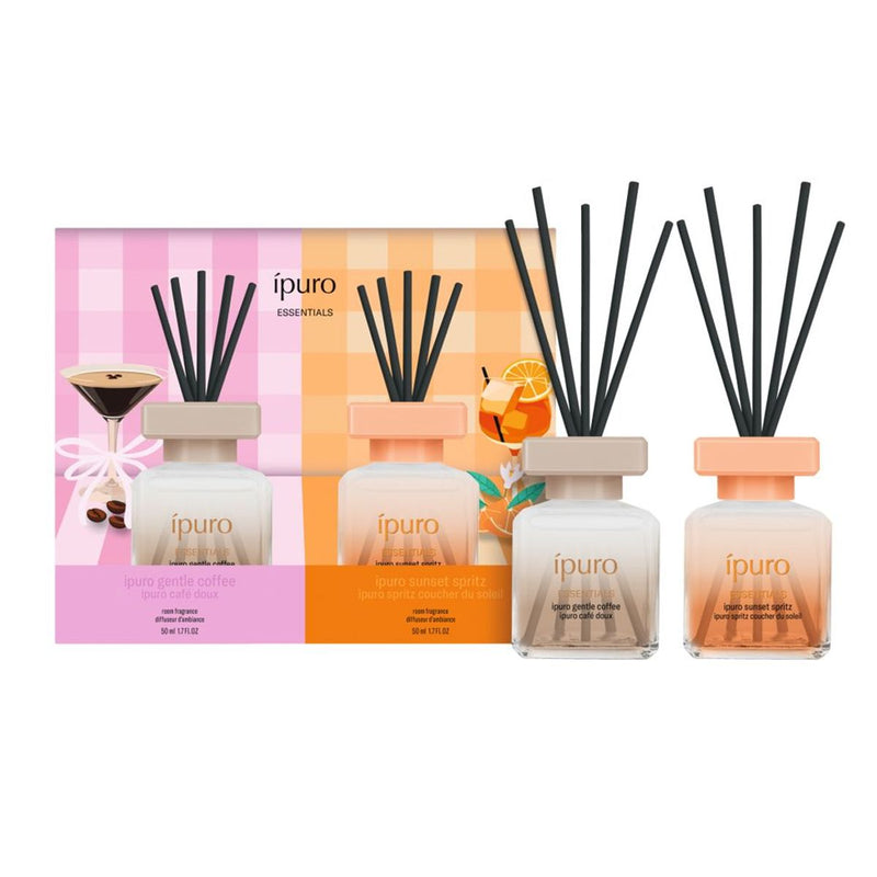 Load image into Gallery viewer, Ipuro geurdiffuserset gentle coffee sunset spritz 2x50ml
