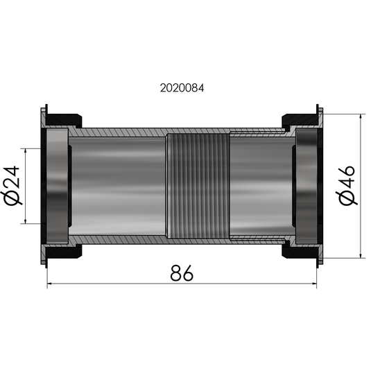Twist fit trapas Elvedes voor BB386 Shimano 46 x 86 mm