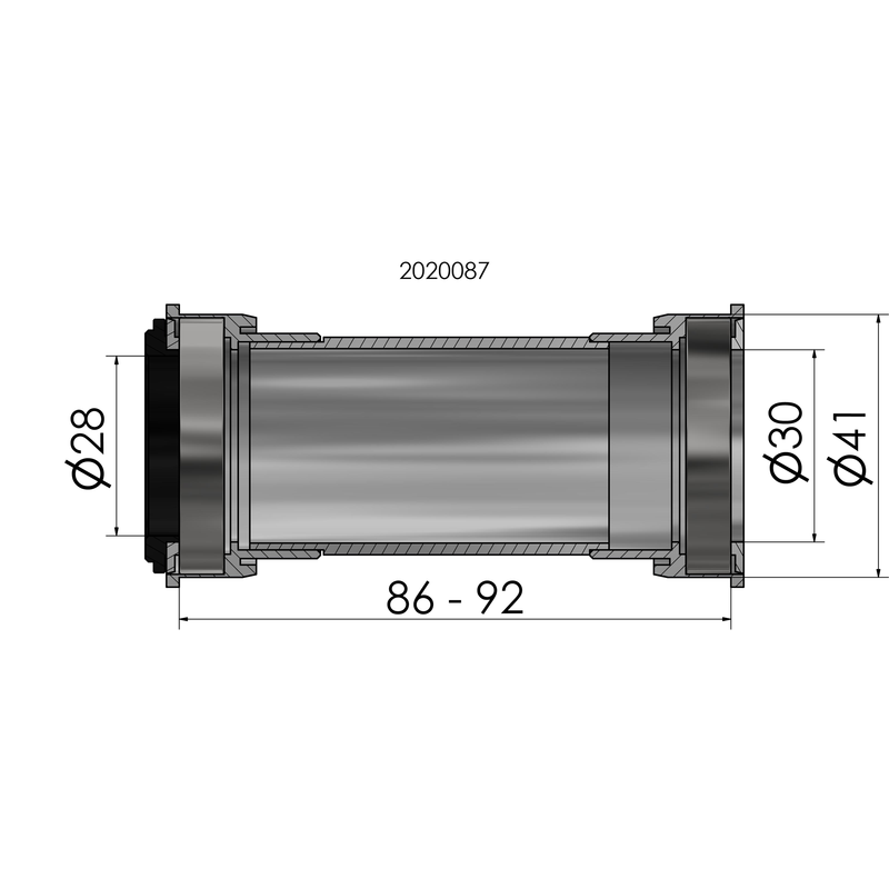 Afbeelding laden in galerijviewer, Twist fit trapas Elvedes voor BB86 BB92 voor Praxis road MTB 41 x 86-92 mm
