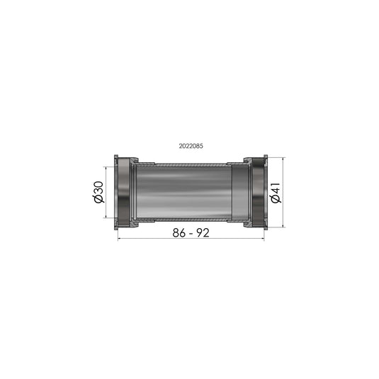 Elvedes bracketset press fit bot.bracket press fit 41mm bb86-92 shim.