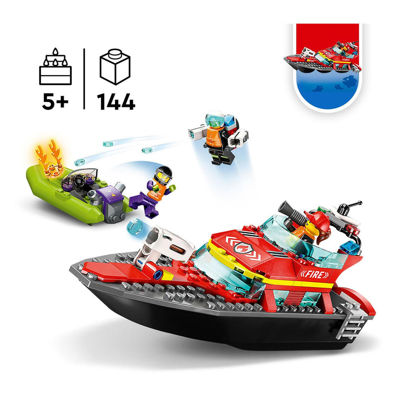 Load image into Gallery viewer, Lego city reddingsboot brand speelgoed voor kinderen - 60373
