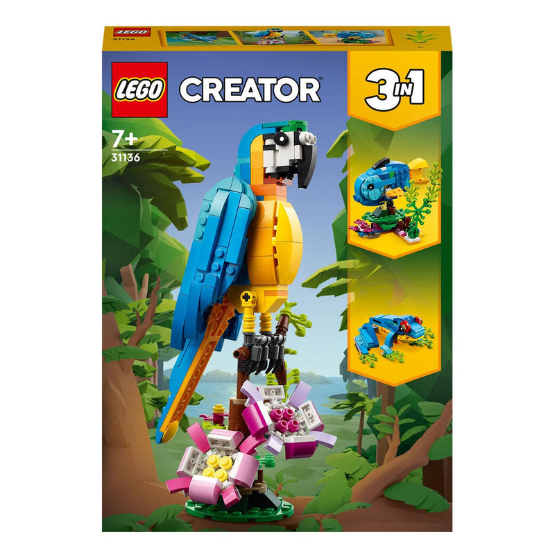Load image into Gallery viewer, Lego creator 3in1 exotische papegaai - kikker - vis dieren speelgoed set voor kinderen - 31136

