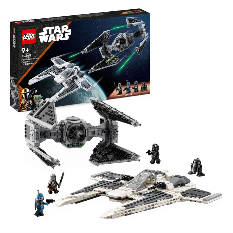Load image into Gallery viewer, Lego star wars 75348 mandalorian fang fighter vs. tie interceptor set
