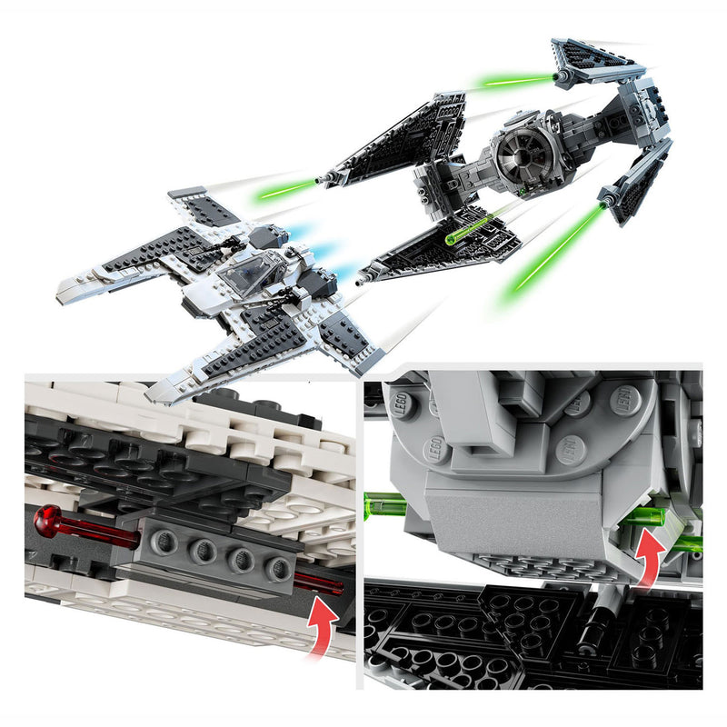 Load image into Gallery viewer, Lego star wars 75348 mandalorian fang fighter vs. tie interceptor set
