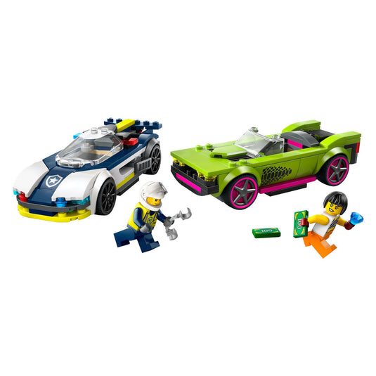 Lego city 60415 politiewagen en snelle autoachtervolging