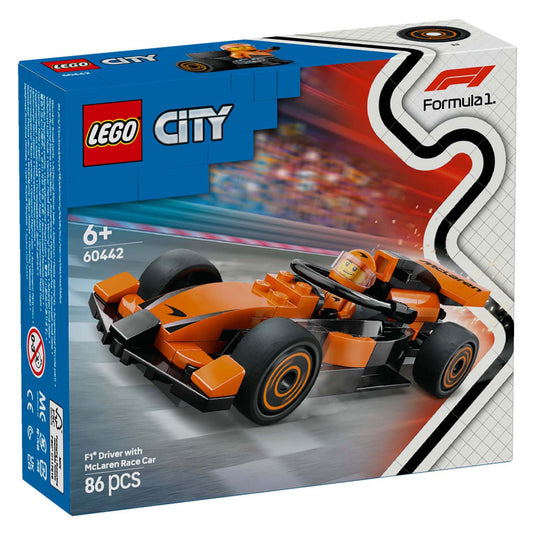 Lego city 60442 f1 coureur met mclaren racewagen