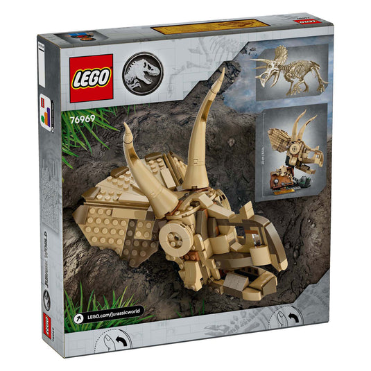 Lego jurassic world - dinosaurusfossielen: triceratops schedel constructiespeelgoed (76969)