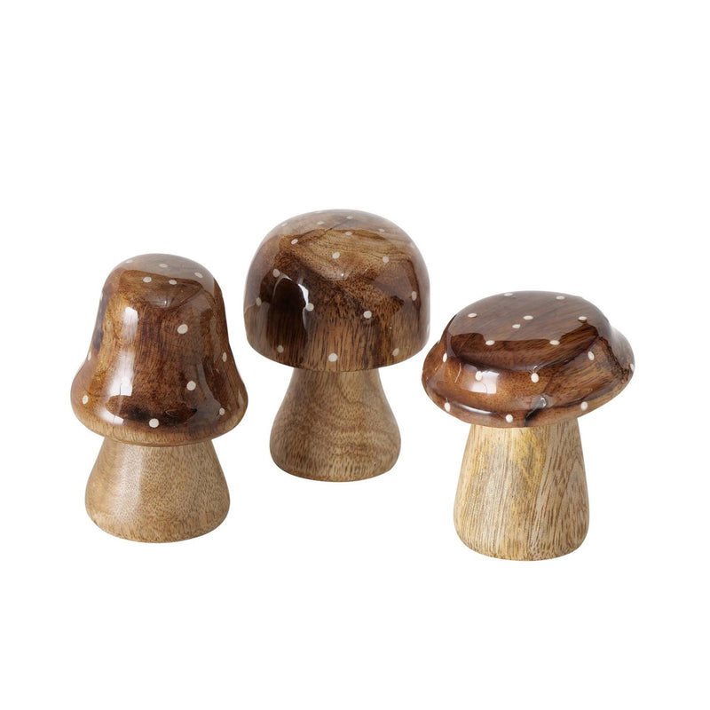 Load image into Gallery viewer, Boltze home paddenstoel hout bruin met glanzende top
