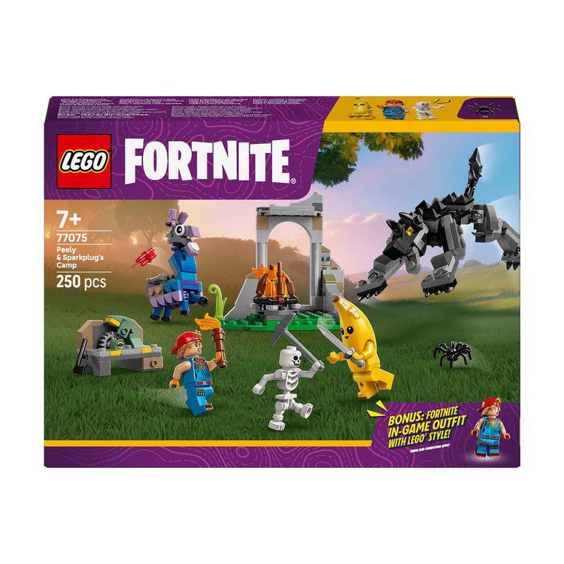 Load image into Gallery viewer, Lego fortnite 77075 peely en sparkplugs kamp
