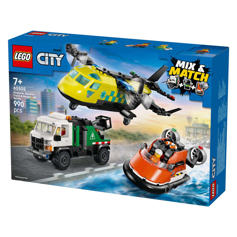 Load image into Gallery viewer, Lego city great vehicles 60505 vliegtuig, servicewagen en hovercraft remix
