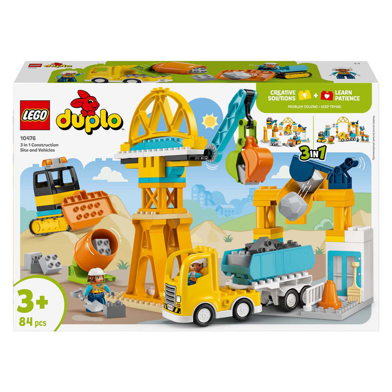 Load image into Gallery viewer, Lego duplo 10476 3-in-1 bouwplaats en voertuigen
