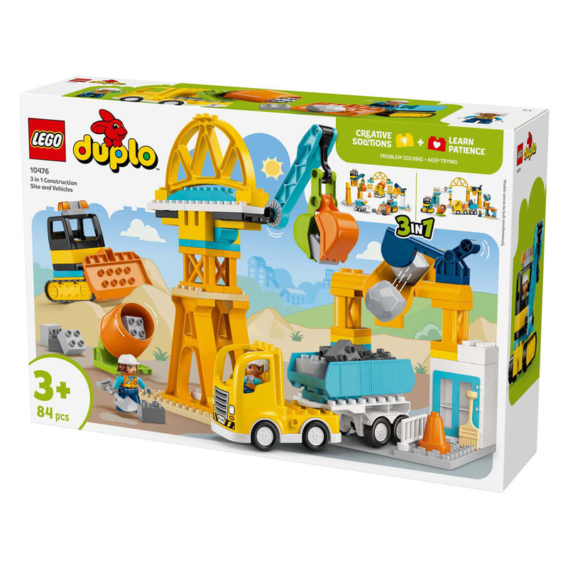 Load image into Gallery viewer, Lego duplo 10476 3-in-1 bouwplaats en voertuigen
