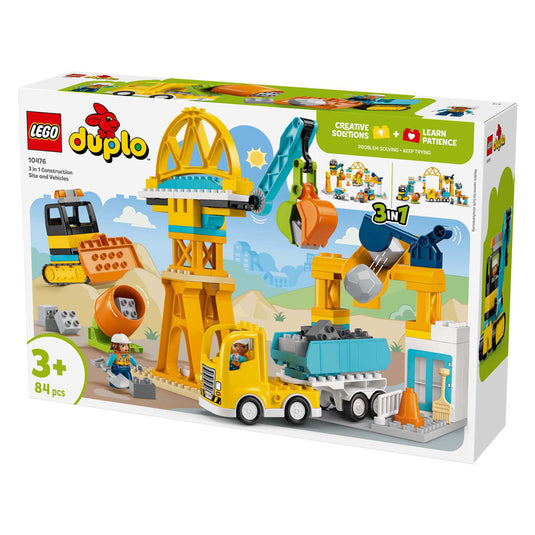 Lego duplo 10476 3-in-1 bouwplaats en voertuigen
