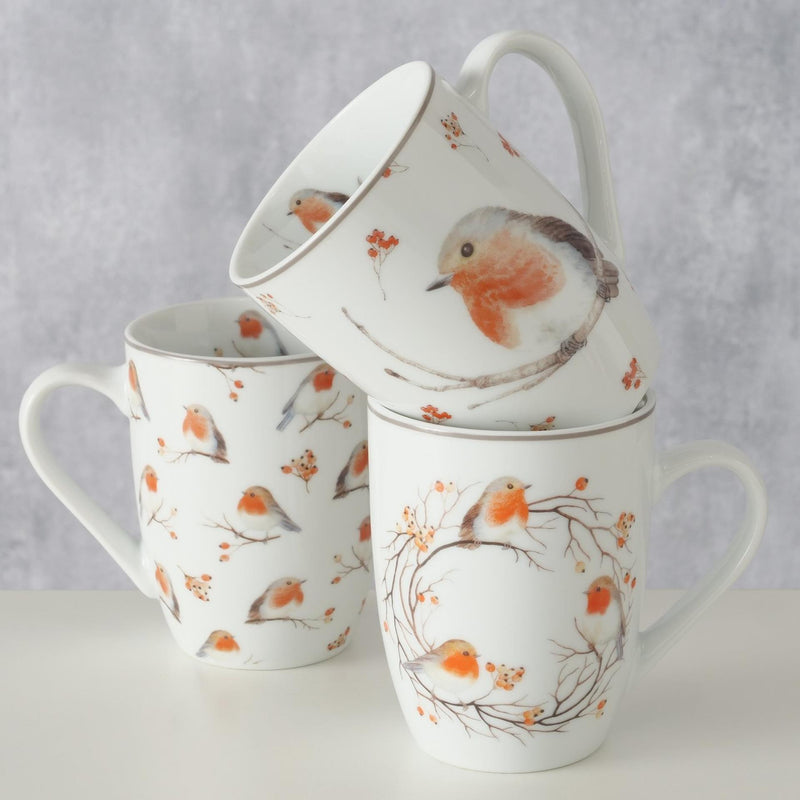 Load image into Gallery viewer, Boltze home beker ruby roodborst 330ml porselein
