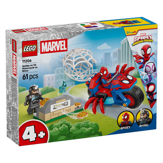 Lego marvel 11206 spidey op zijn motor vs. rhino