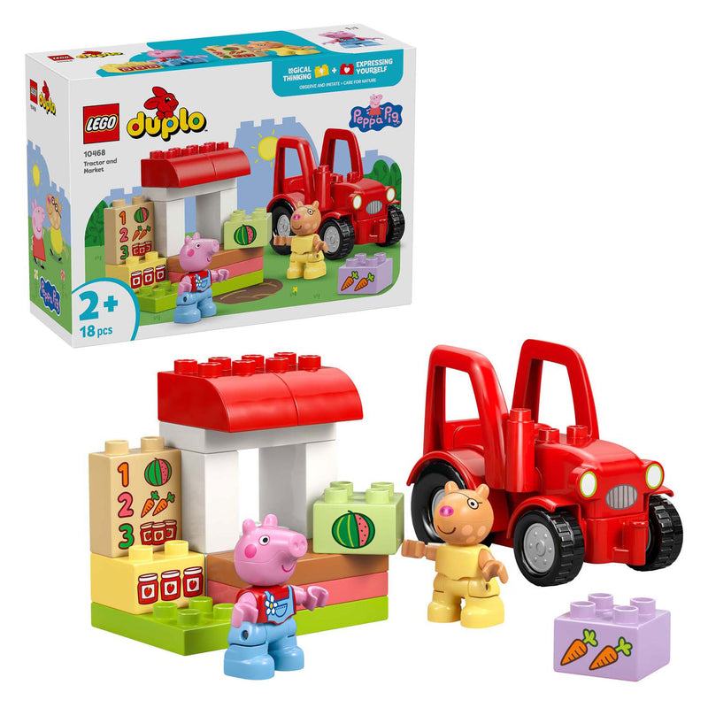 Afbeelding laden in galerijviewer, Lego duplo peppa big tractor en marktkraam dieren speelgoed voor peuters - 10468
