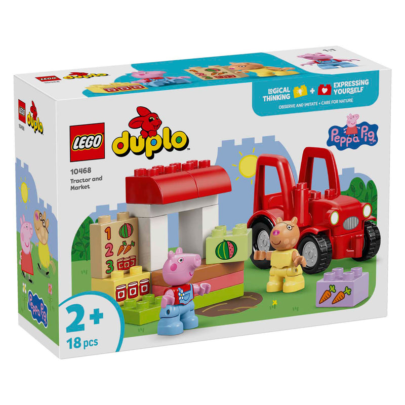 Afbeelding laden in galerijviewer, Lego duplo peppa big tractor en marktkraam dieren speelgoed voor peuters - 10468
