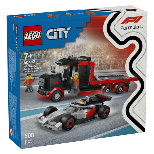 Lego city 60493 f1 displaytruck met audi f1 racewage