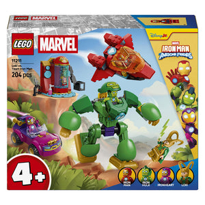 Lego ® ǀ marvel iron man en zijn fantastische vriendjes loki tegen team iron man - cadeau voor kinderen vanaf 4 jaar - 11211