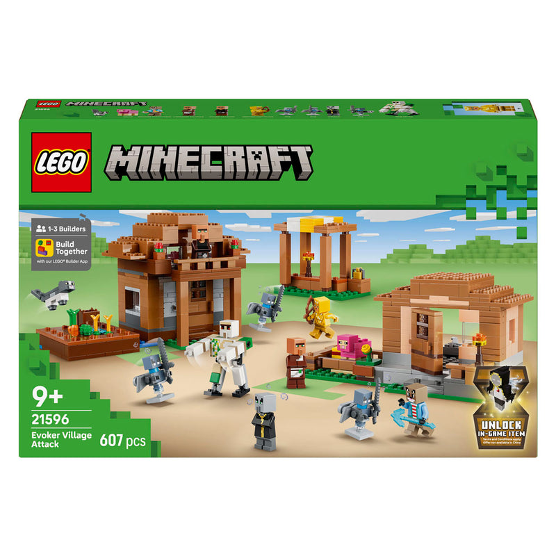 Afbeelding laden in galerijviewer, Lego minecraft oproeper dorpsaanval speelgoed voor kinderen met 11 figuren uit de videogame 21596
