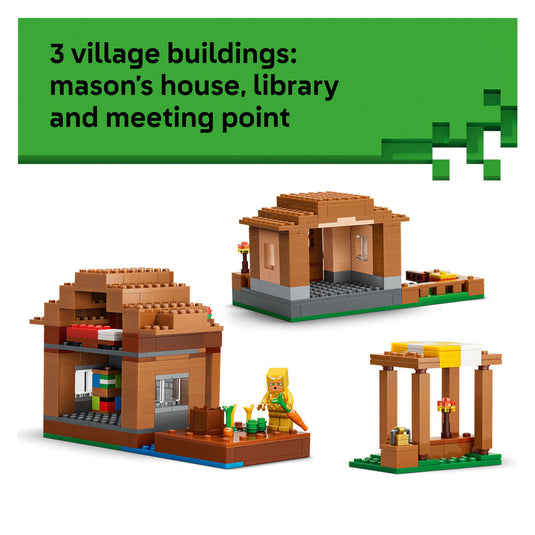 Lego minecraft oproeper dorpsaanval speelgoed voor kinderen met 11 figuren uit de videogame 21596