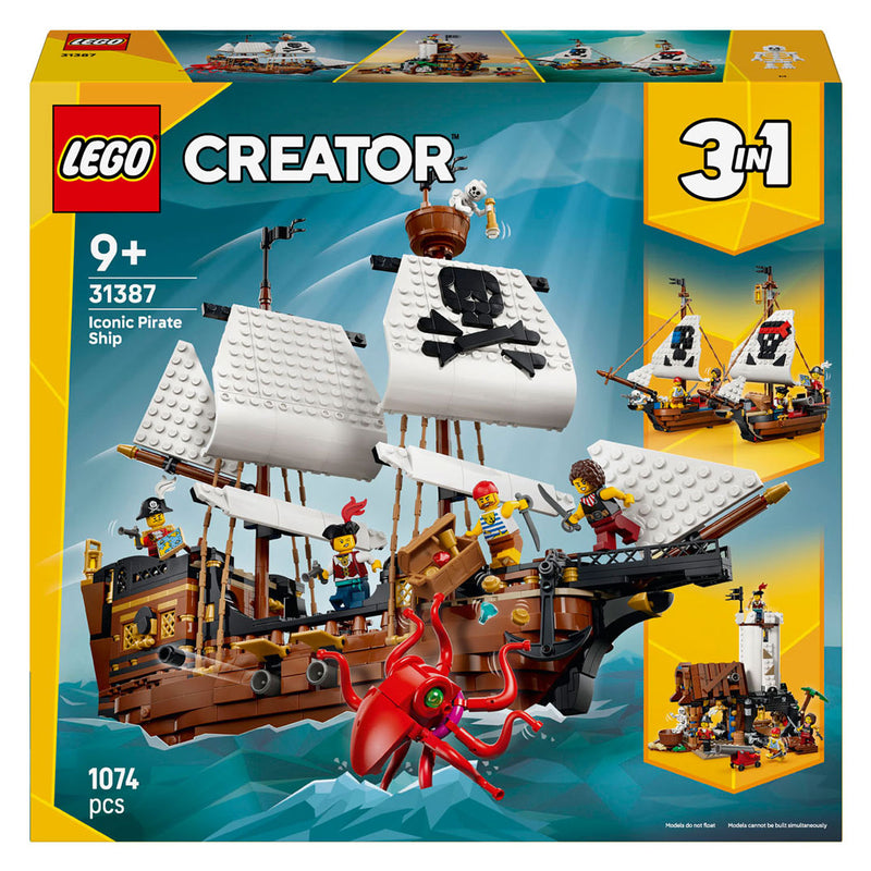 Afbeelding laden in galerijviewer, Lego creator 3in1 klassiek piratenschip piraten boot speelgoed voor kinderen 31387
