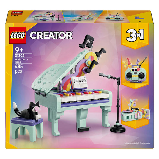 Lego creator 3in1 piano met kat en radio en platenspeler speelgoed voor kinderen 31392